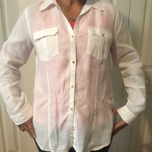 Chicos sheer bouton up shirt